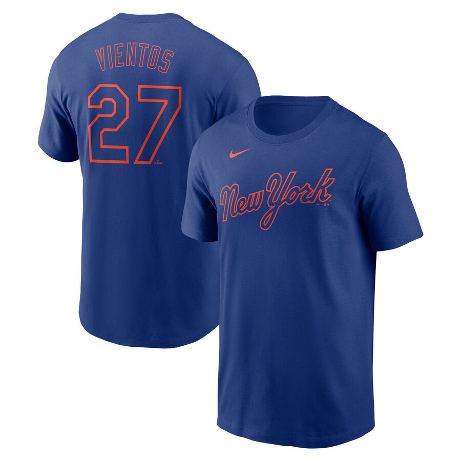 Men's New York Mets Mark Vientos Nike Royal Fuse Name & Number T-Shirt - Puhuasuan
