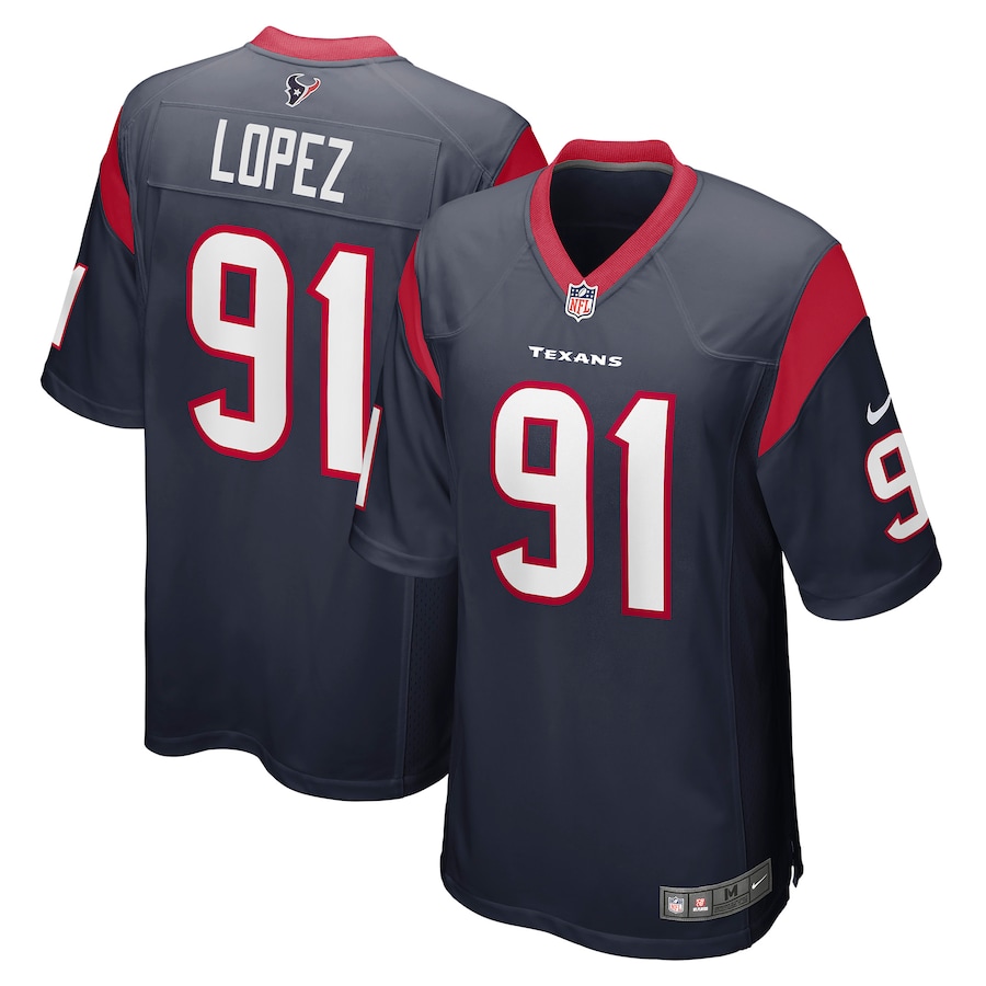 Men's Houston Texans Roy Lopez Nike Navy Player Game Jersey - Puhuasuan