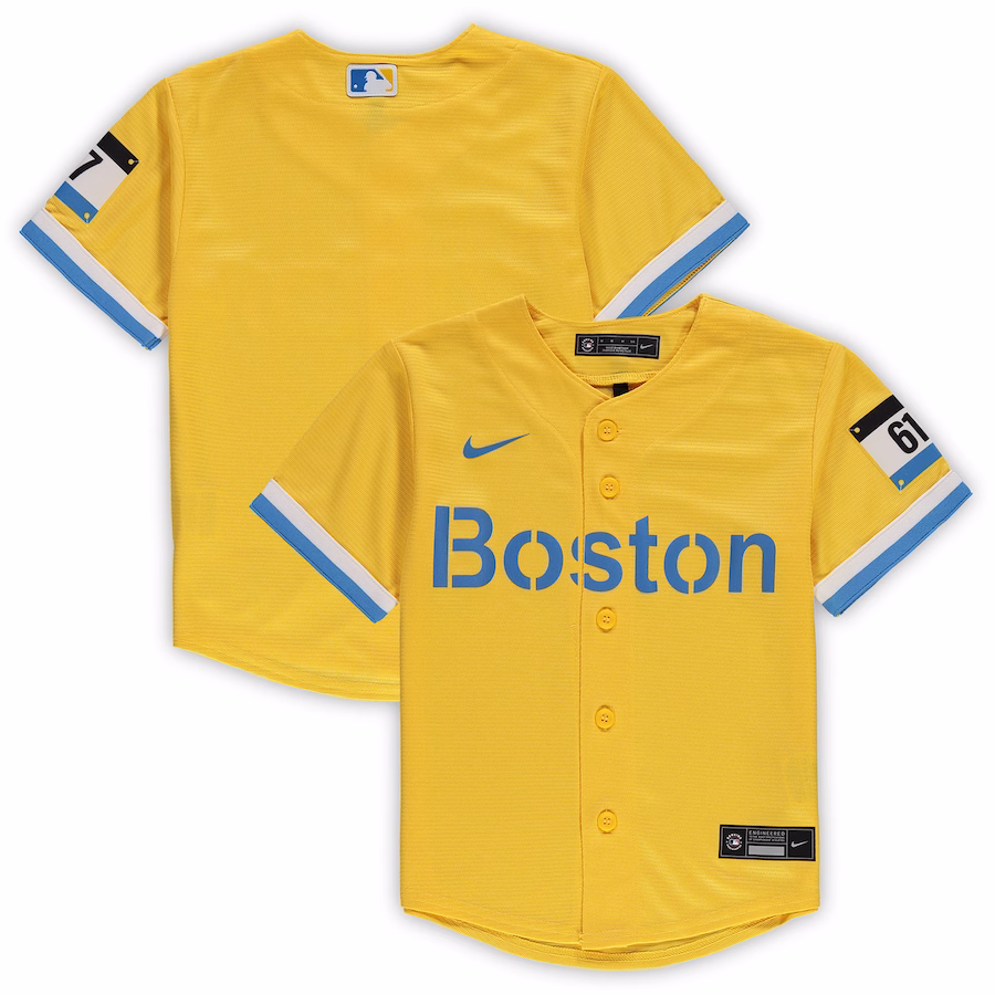 Preschool Boston Red Sox Nike Gold MLB City Connect Replica Team Jersey - Puhuasuan