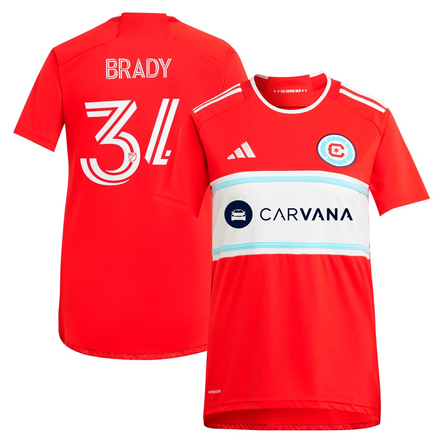 Women's Chicago Fire Chris Brady adidas Red 2024 Return To Red Replica Player Jersey - Puhuasuan
