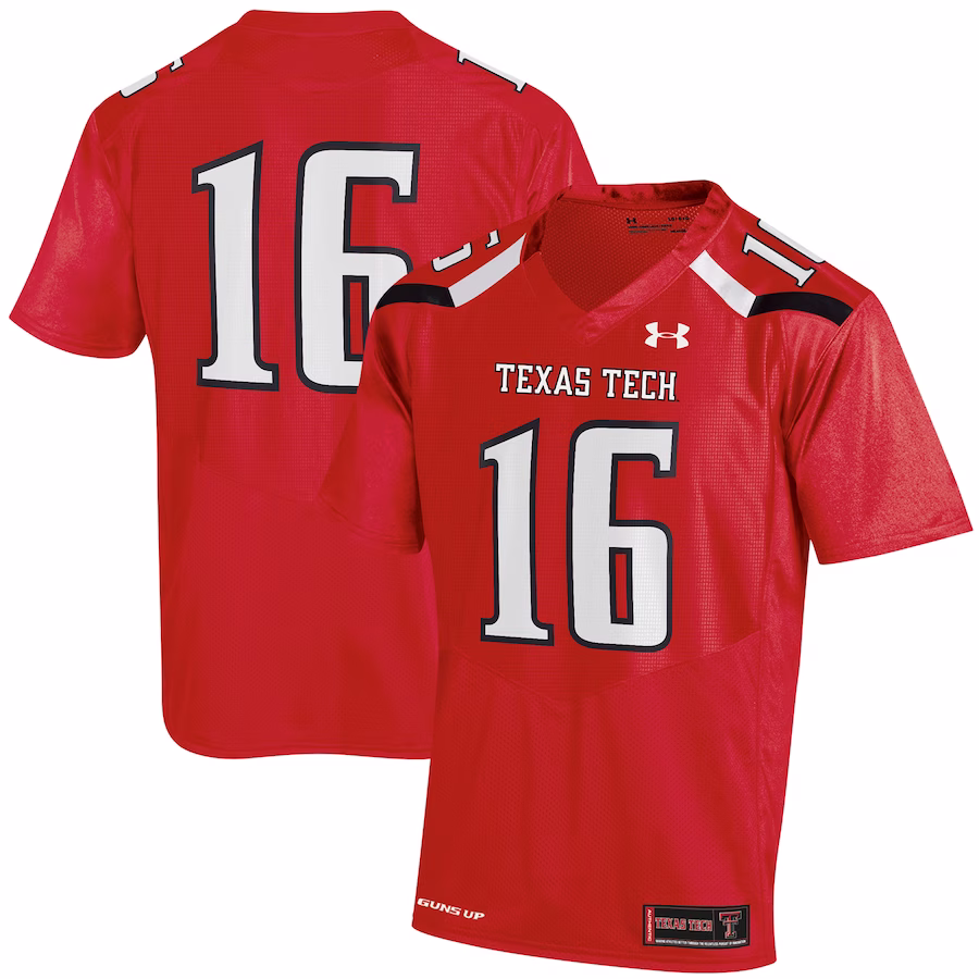 #16 Texas Tech Red Raiders Under Armour Replica Jersey - Red - Puhuasuan