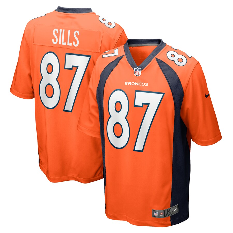Men's Denver Broncos David Sills Nike  Orange Team Game Jersey - Puhuasuan