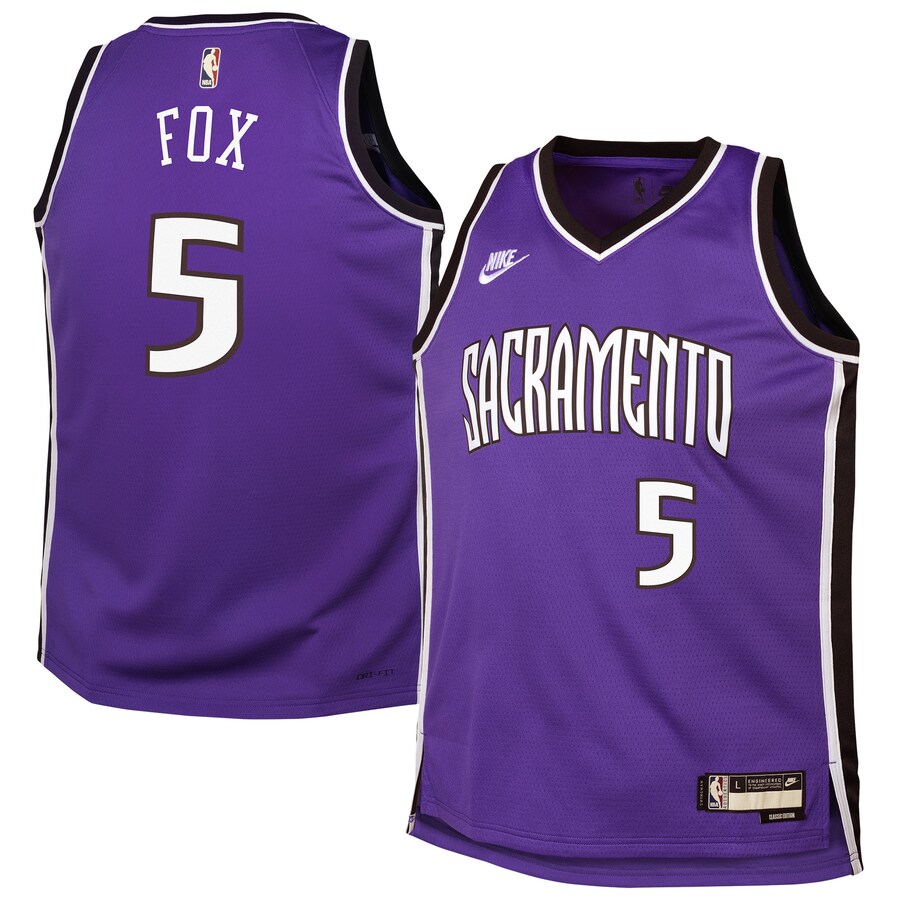 Youth Sacramento Kings De'Aaron Fox Nike Purple 2024/25 Swingman Jersey - Classic Edition - Puhuasuan