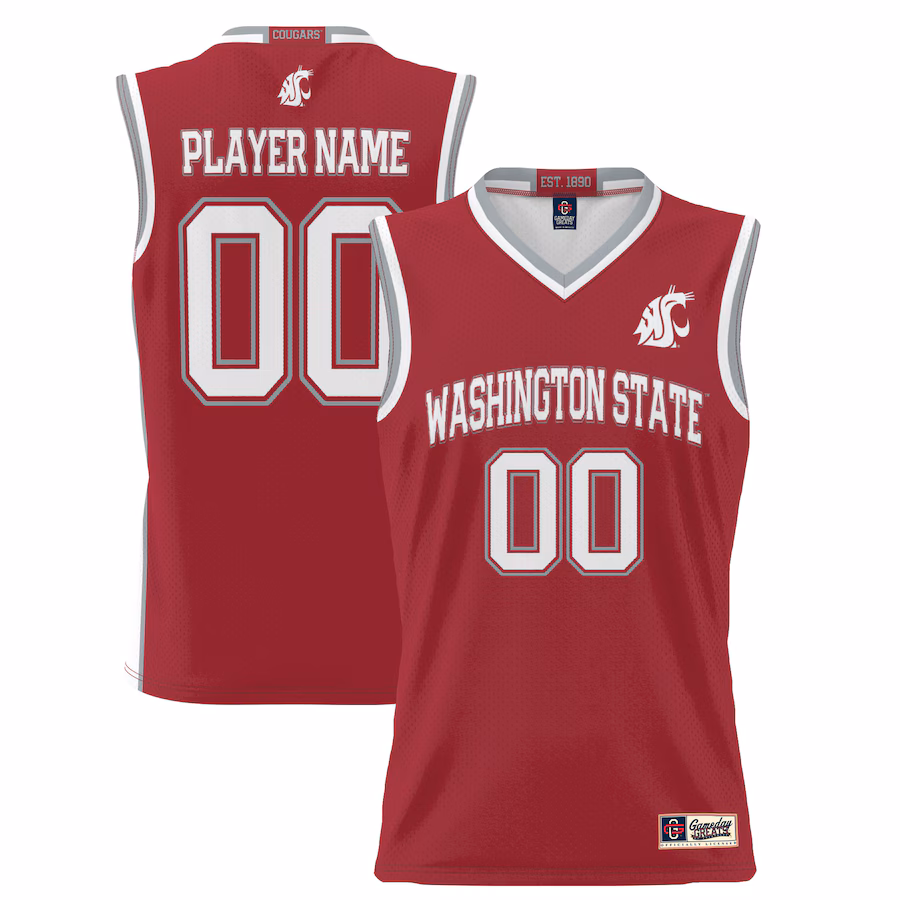 Washington State Cougars GameDay Greats Unisex  Lightweight NIL Pick-A-Player Basketball Jersey - Crimson - Puhuasuan