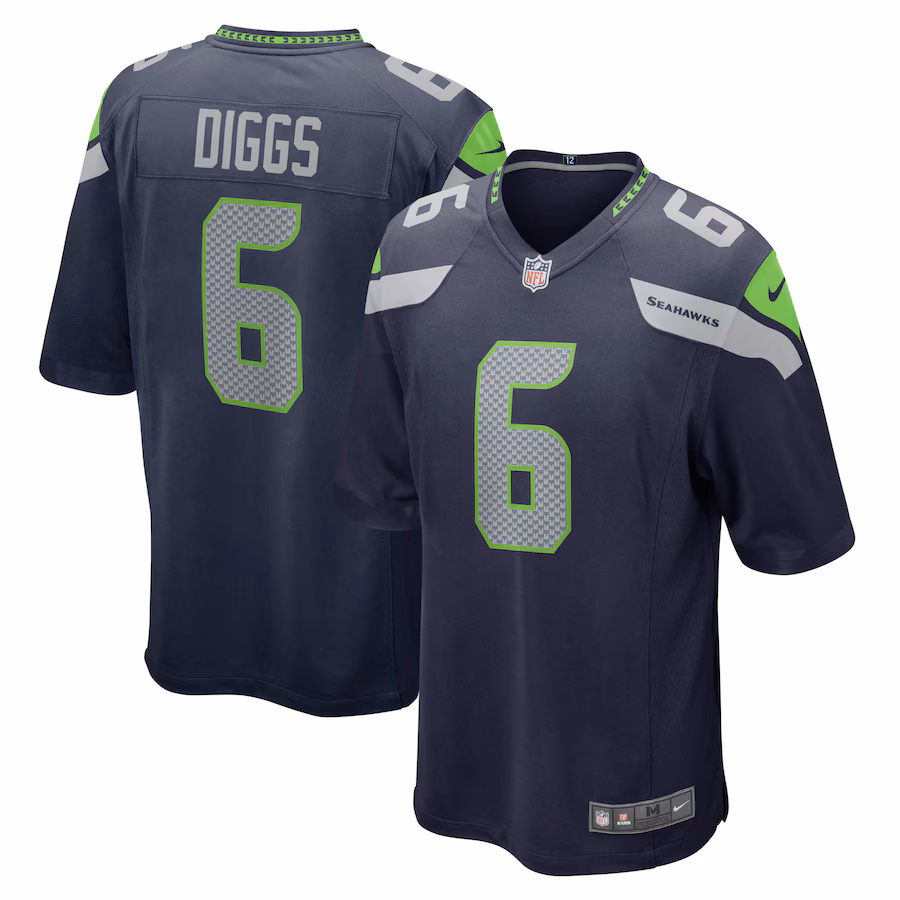 Men's Seattle Seahawks Quandre Diggs Nike College Navy Game Jersey - Puhuasuan