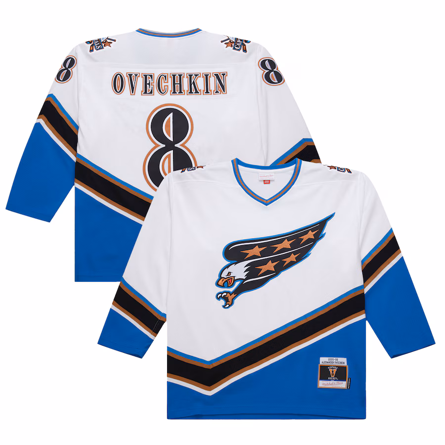 Men's Washington Capitals Alexander Ovechkin White 2005-06 Power Play Jersey - Puhuasuan