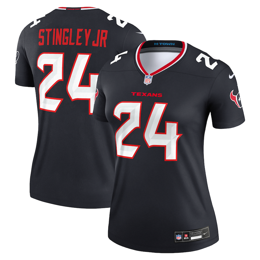 Women's Houston Texans Derek Stingley Jr. Nike Navy Legend Player Performance Top - Puhuasuan