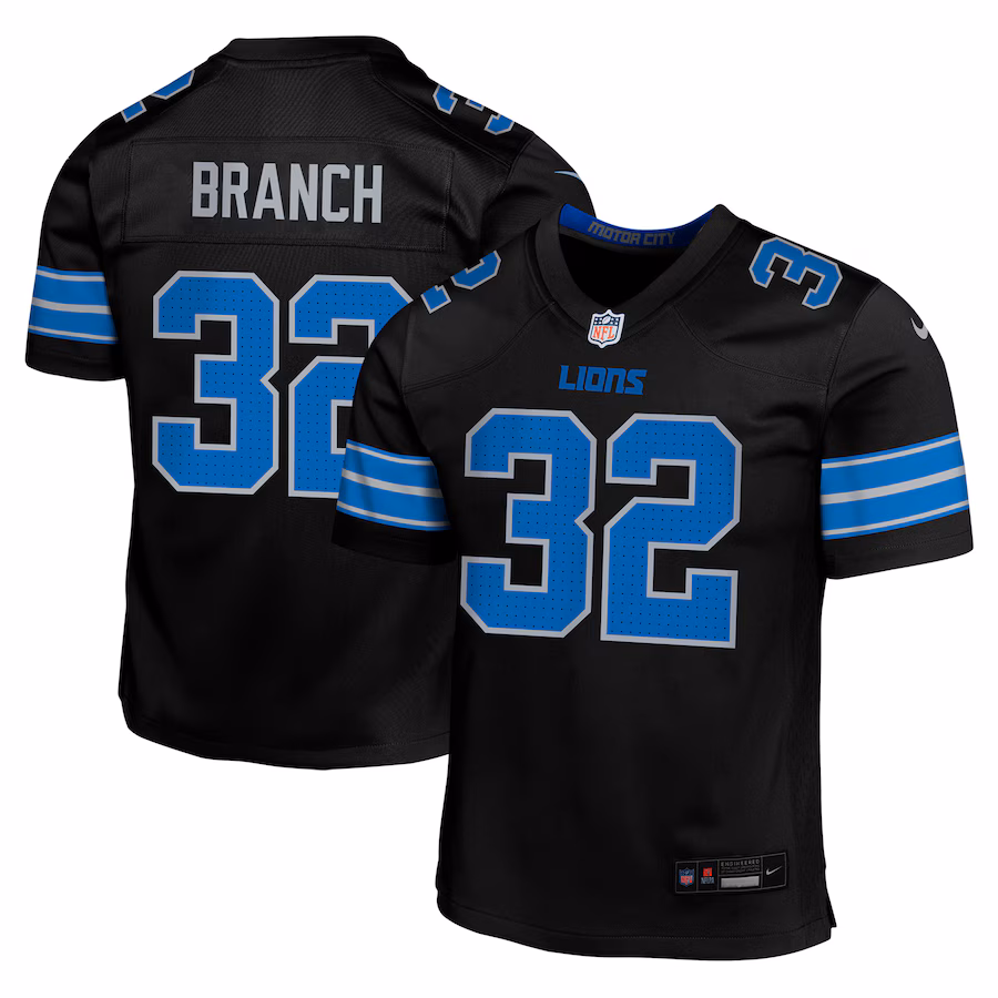 Youth Detroit Lions Brian Branch Nike Black Alternate Player Game Jersey - Puhuasuan