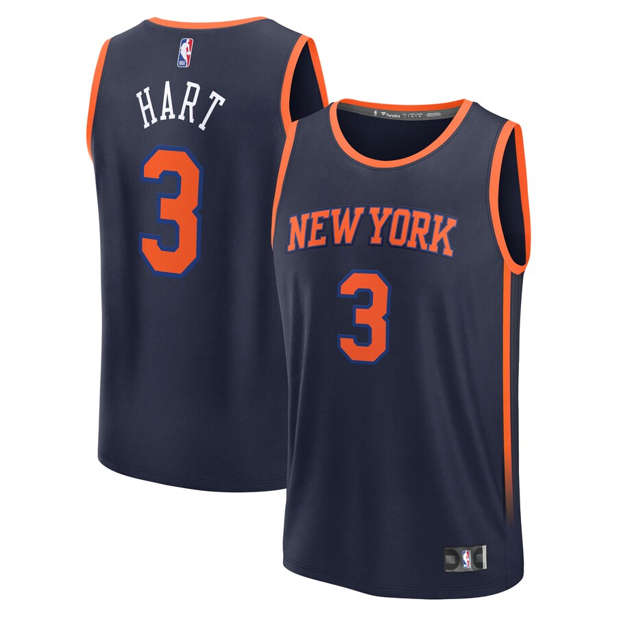 Men's New York Knicks Josh Hart Fanatics Navy Fast Break Replica Player Jersey - Statement Edition - Puhuasuan