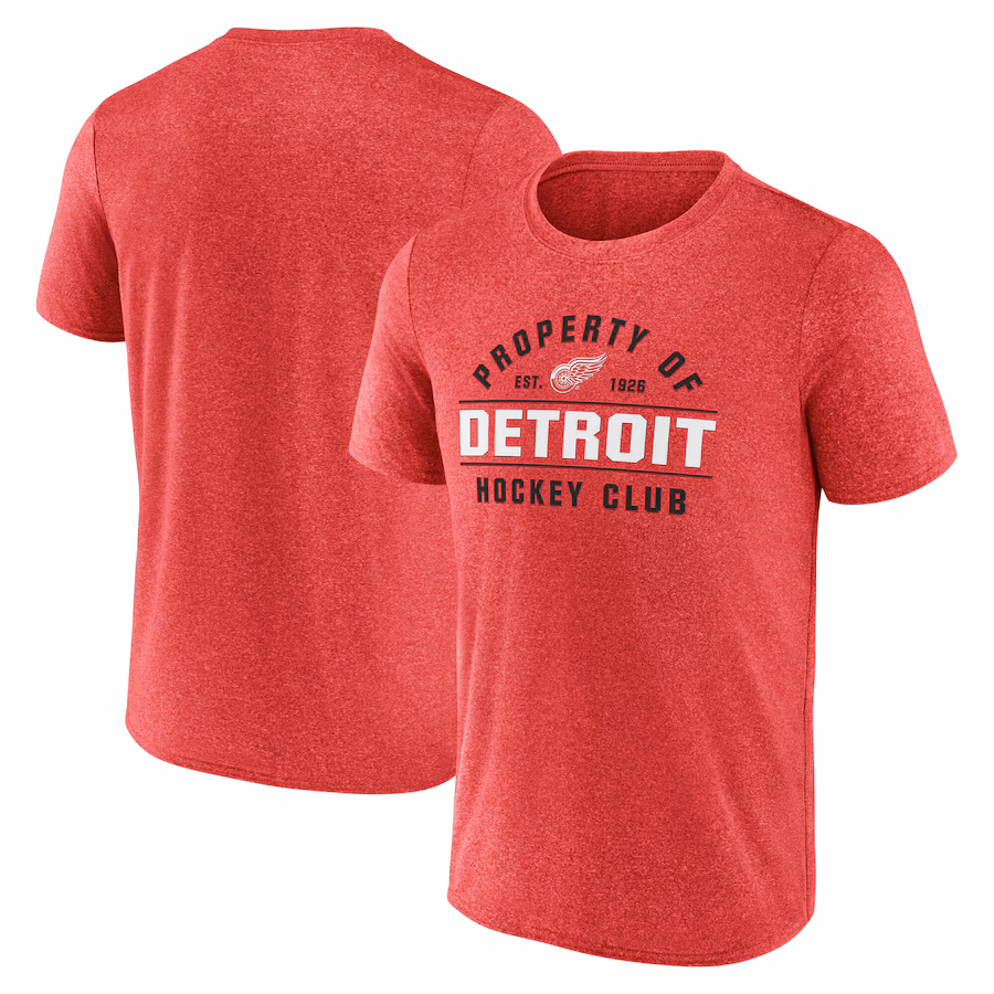 Men's Detroit Red Wings Fanatics Heather Red Property Of T-Shirt - Puhuasuan