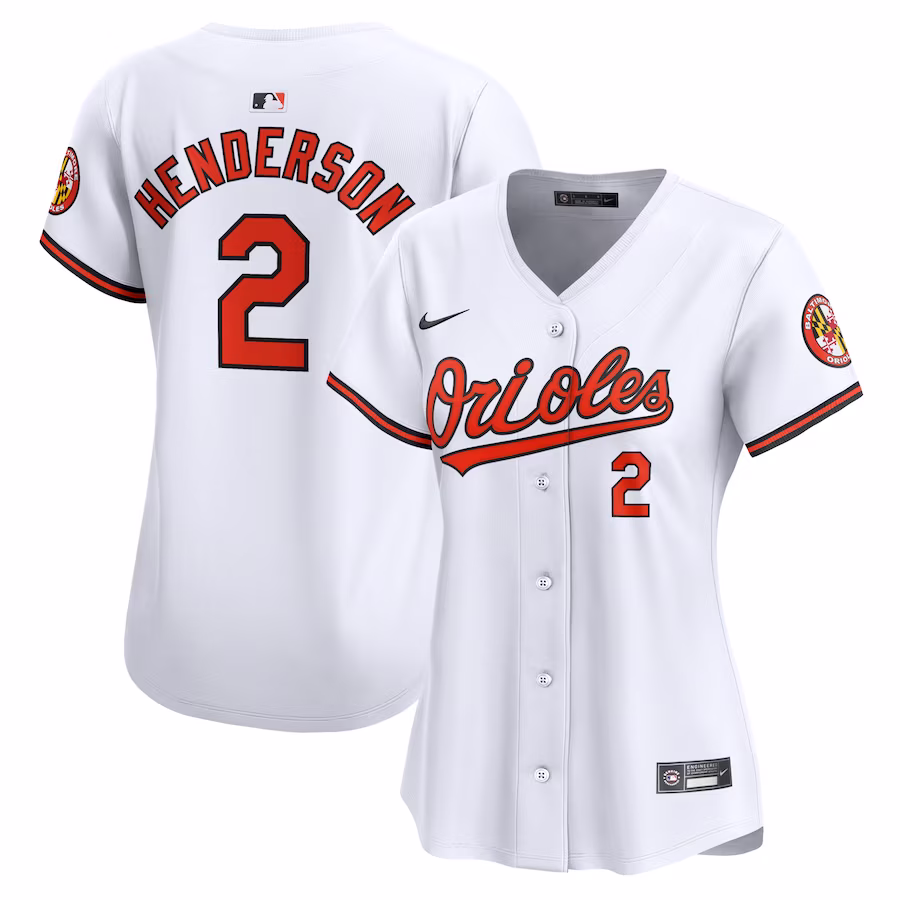 Women's Baltimore Orioles Gunnar Henderson Nike White Home Limited Player Jersey - Puhuasuan