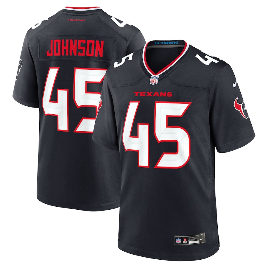 Men's Houston Texans Jakob Johnson Nike Navy Team Game Jersey - Puhuasuan