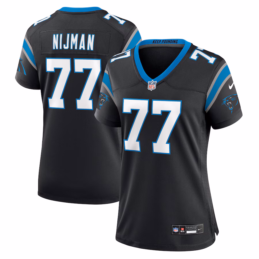 Women's Carolina Panthers Yosh Nijman Nike Black Game Jersey - Puhuasuan