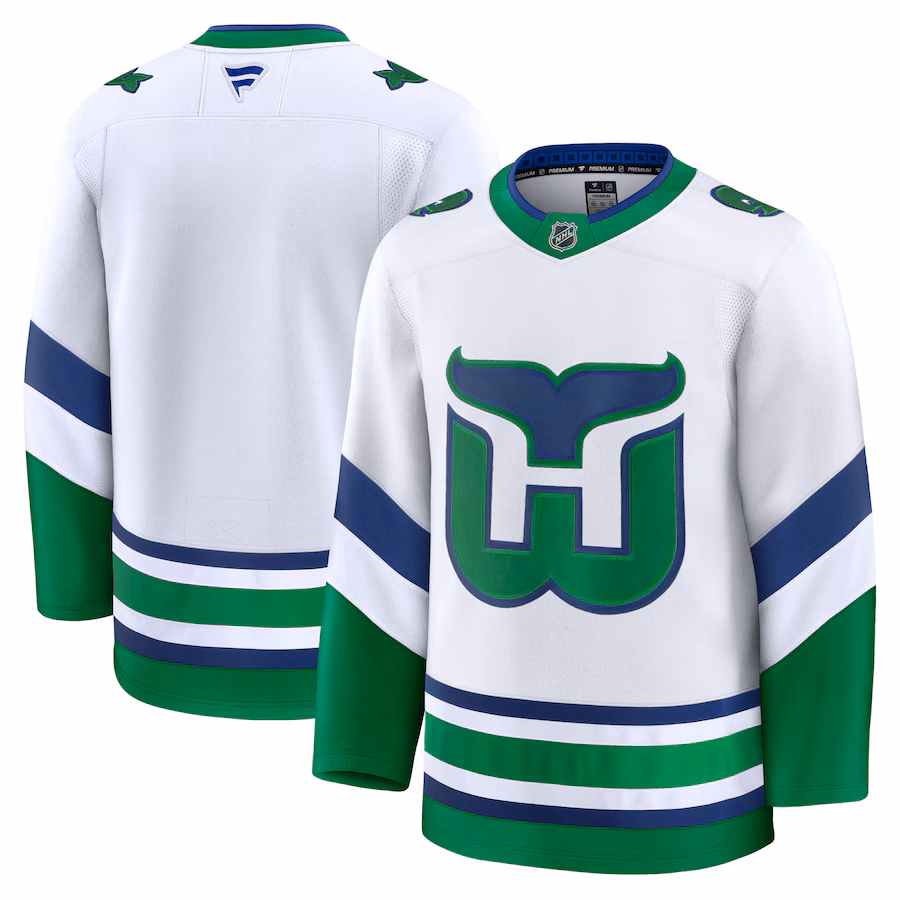 Men's Carolina Hurricanes Fanatics White Throwback Premium Jersey - Puhuasuan