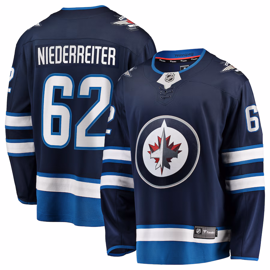 Men's Winnipeg Jets Nino Niederreiter Fanatics Navy Home Premier Breakaway Player Jersey - Puhuasuan