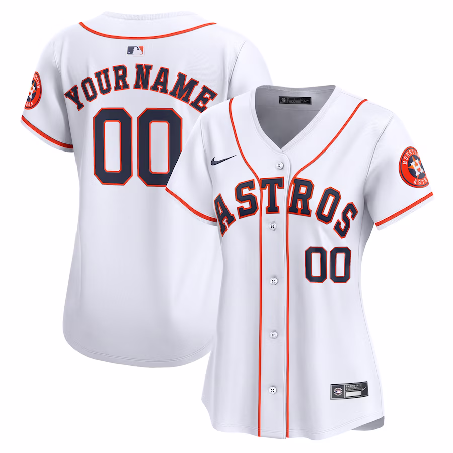 Women's Houston Astros Nike White Home Limited Custom Jersey - Puhuasuan