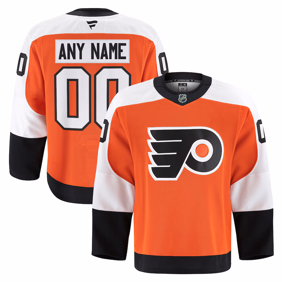 Men's Philadelphia Flyers Fanatics Orange Home Authentic Pro Custom Jersey - Puhuasuan