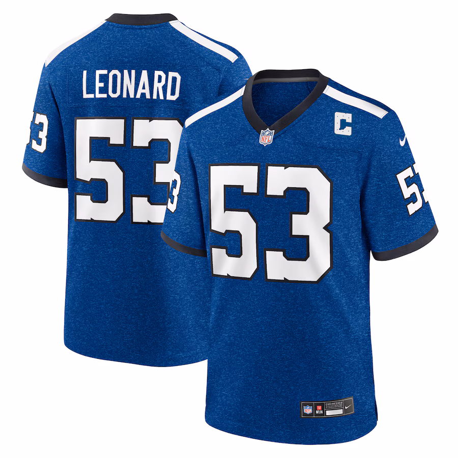Men's Indianapolis Colts Shaquille Leonard Nike Royal Indiana Nights Alternate Game Jersey - Puhuasuan