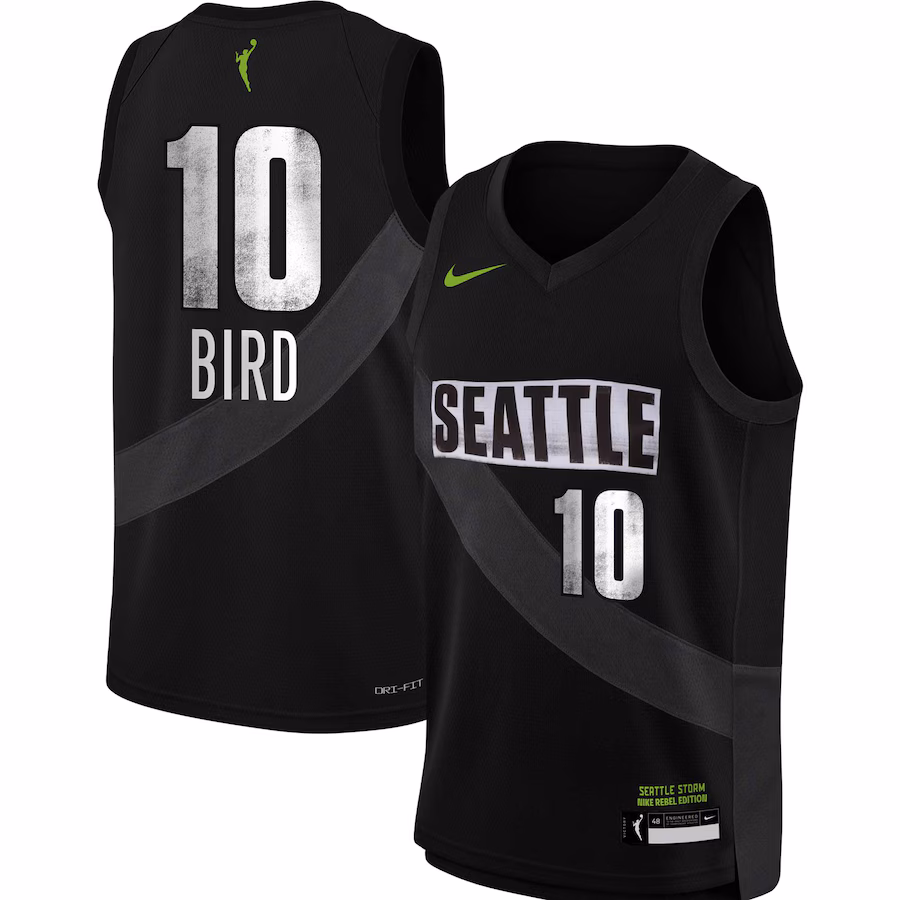 Youth Seattle Storm Sue Bird Nike Black 2021 Rebel Edition Victory Player Jersey - Puhuasuan