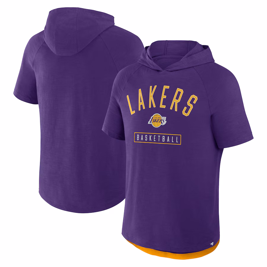 Men's Los Angeles Lakers Fanatics Purple Pass Legend Hooded T-Shirt - Puhuasuan