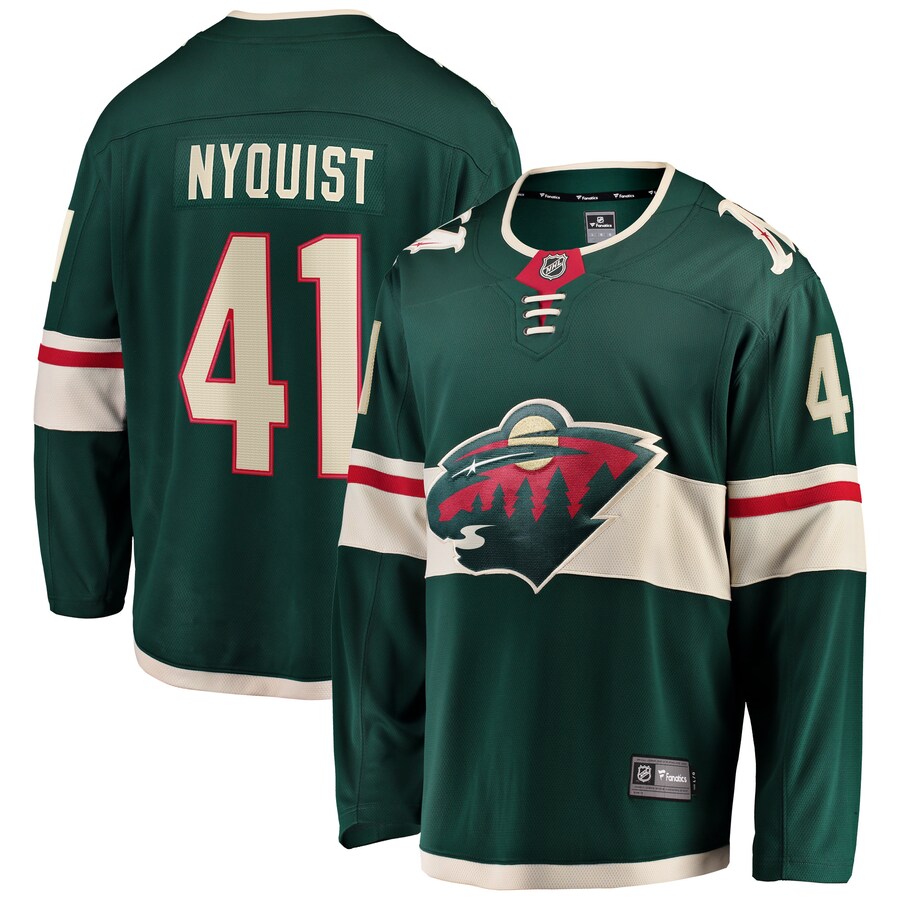 Men's Minnesota Wild Gustav Nyquist Fanatics Green Home Breakaway Jersey - Puhuasuan
