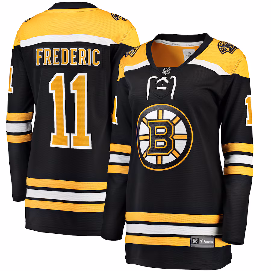Women's Boston Bruins Trent Frederic Fanatics Black Home Breakaway Player Jersey - Puhuasuan