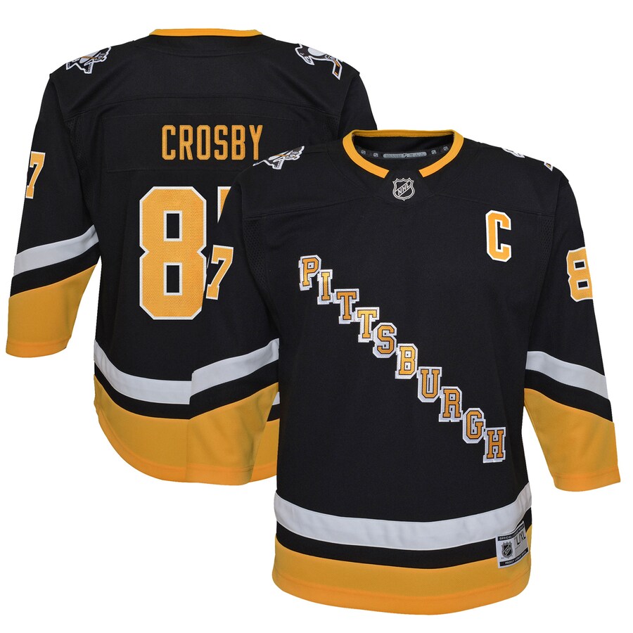 Youth Pittsburgh Penguins Sidney Crosby Black 2021/22 Alternate Premier Player Jersey - Puhuasuan