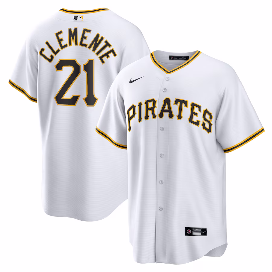 Men's Pittsburgh Pirates Roberto Clemente Nike White Home Replica Player Name Jersey - Puhuasuan