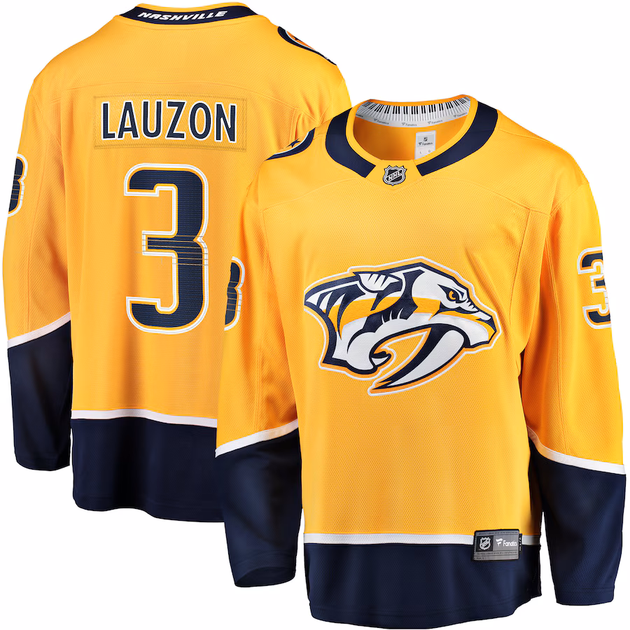 Men's Nashville Predators Jeremy Lauzon Fanatics Gold Home Breakaway Player Jersey - Puhuasuan