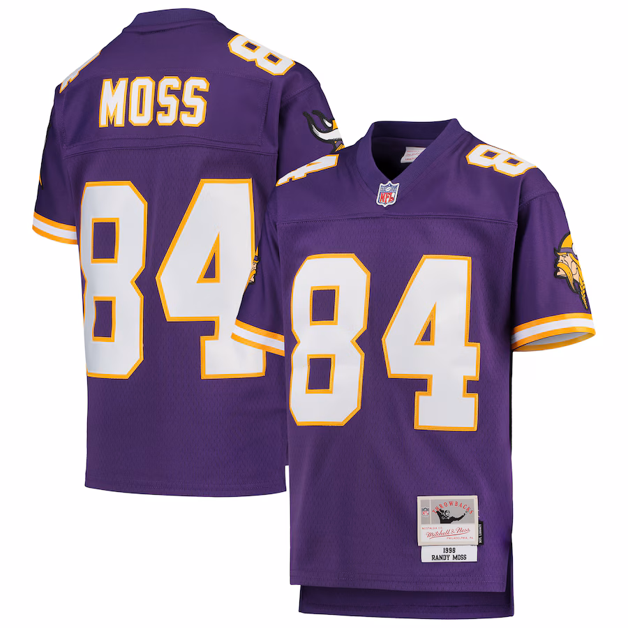 Youth Minnesota Vikings Randy Moss Mitchell & Ness Purple 1998 Legacy Retired Player Jersey - Puhuasuan