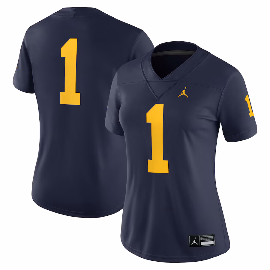 Women's Jordan Brand #1 Navy Michigan Wolverines Game Jersey - Puhuasuan