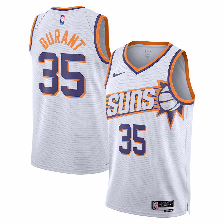 Unisex Phoenix Suns Kevin Durant Nike White Swingman Jersey - Association Edition - Puhuasuan