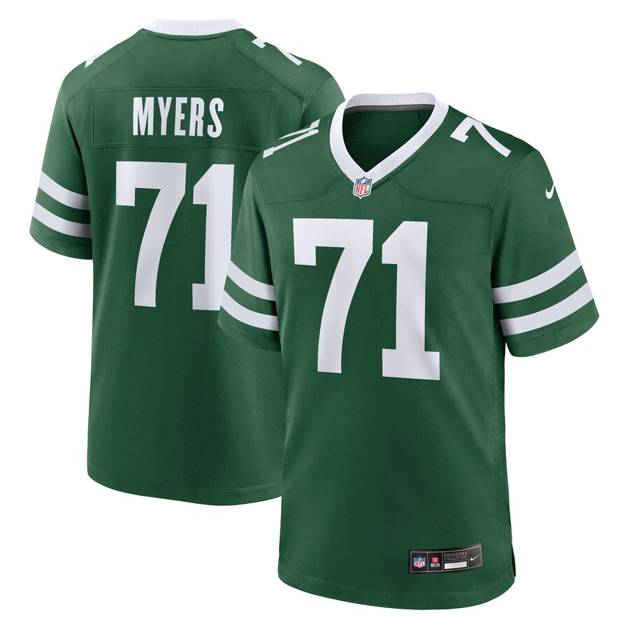 Men's New York Jets Josh Myers Nike Legacy Green Team Game Jersey - Puhuasuan