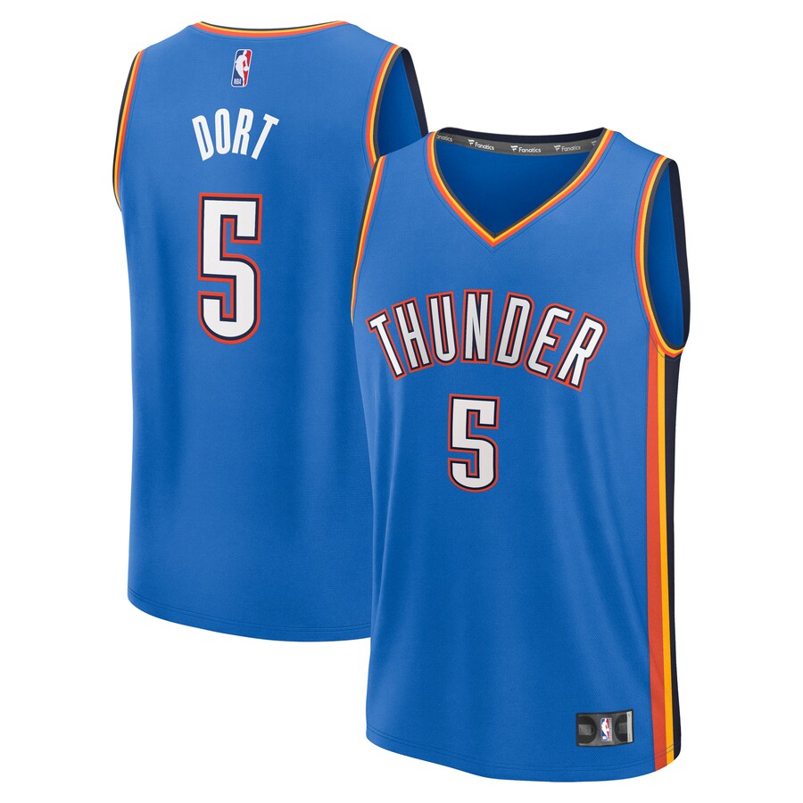 Men's Oklahoma City Thunder Luguentz Dort Fanatics Blue Fast Break Replica Player Jersey - Icon Edition - Puhuasuan