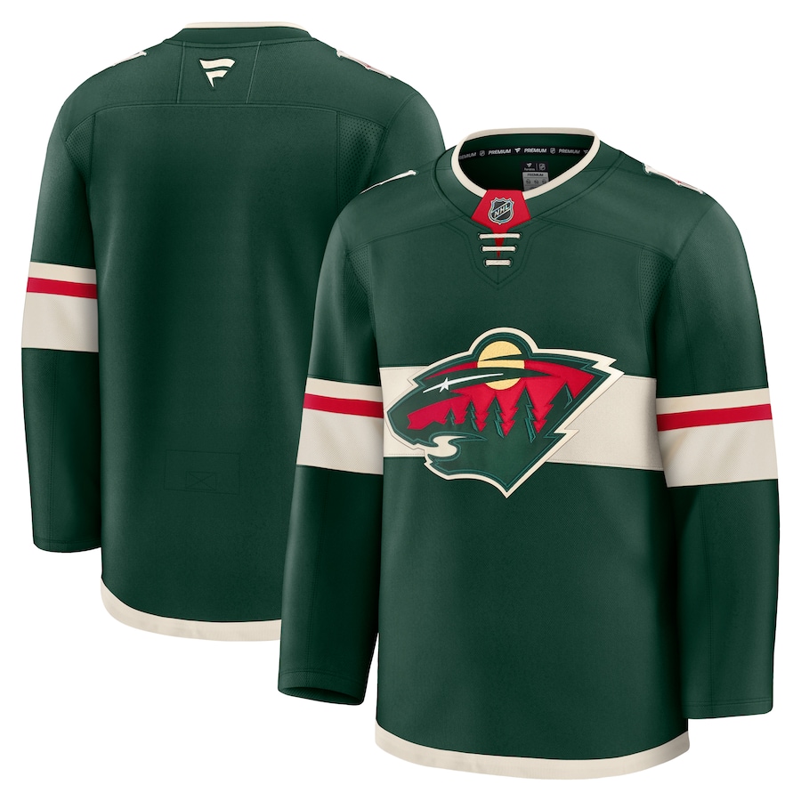 Men's Minnesota Wild Fanatics Green Home Premium Jersey - Puhuasuan