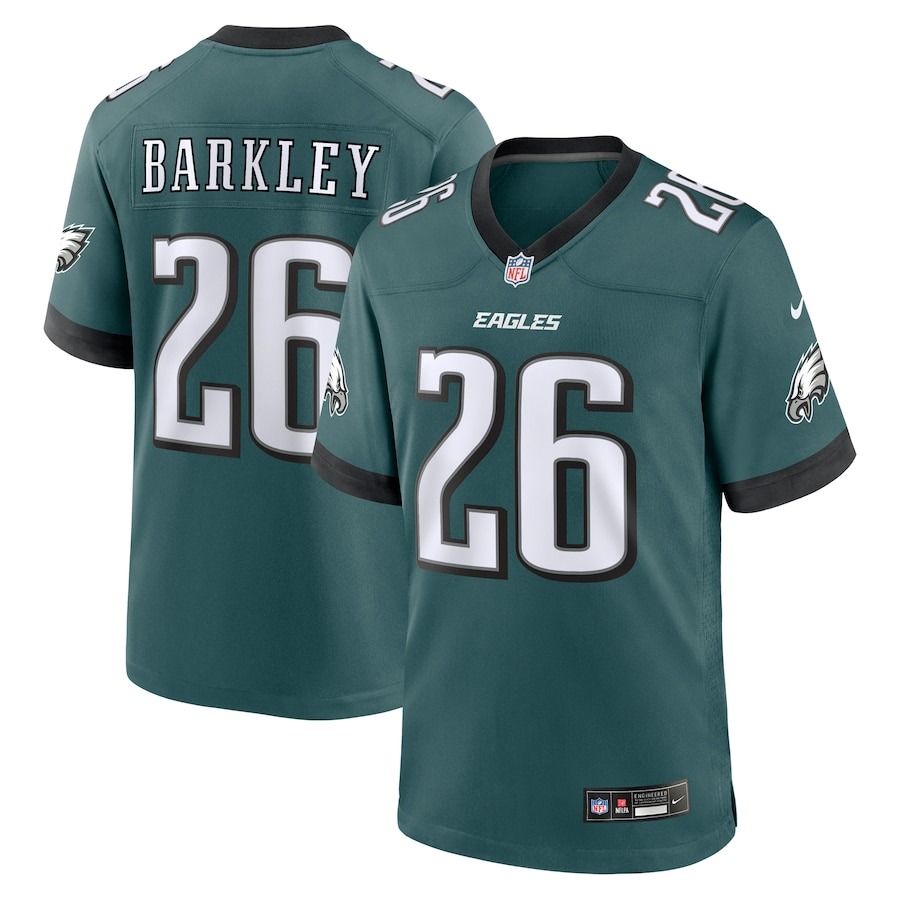 Men's Philadelphia Eagles Saquon Barkley Nike Midnight Green Game Player Jersey - Puhuasuan