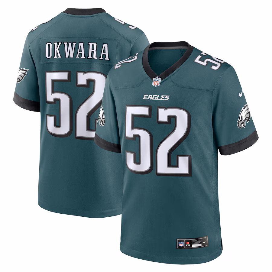 Men's Philadelphia Eagles Julian Okwara Nike Midnight Green Game Jersey - Puhuasuan