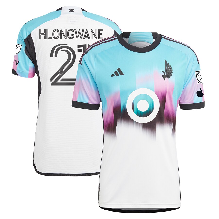 Men's Minnesota United FC Bongokuhle Hlongwane adidas White 2023 The Northern Lights Kit Authentic Jersey - Puhuasuan