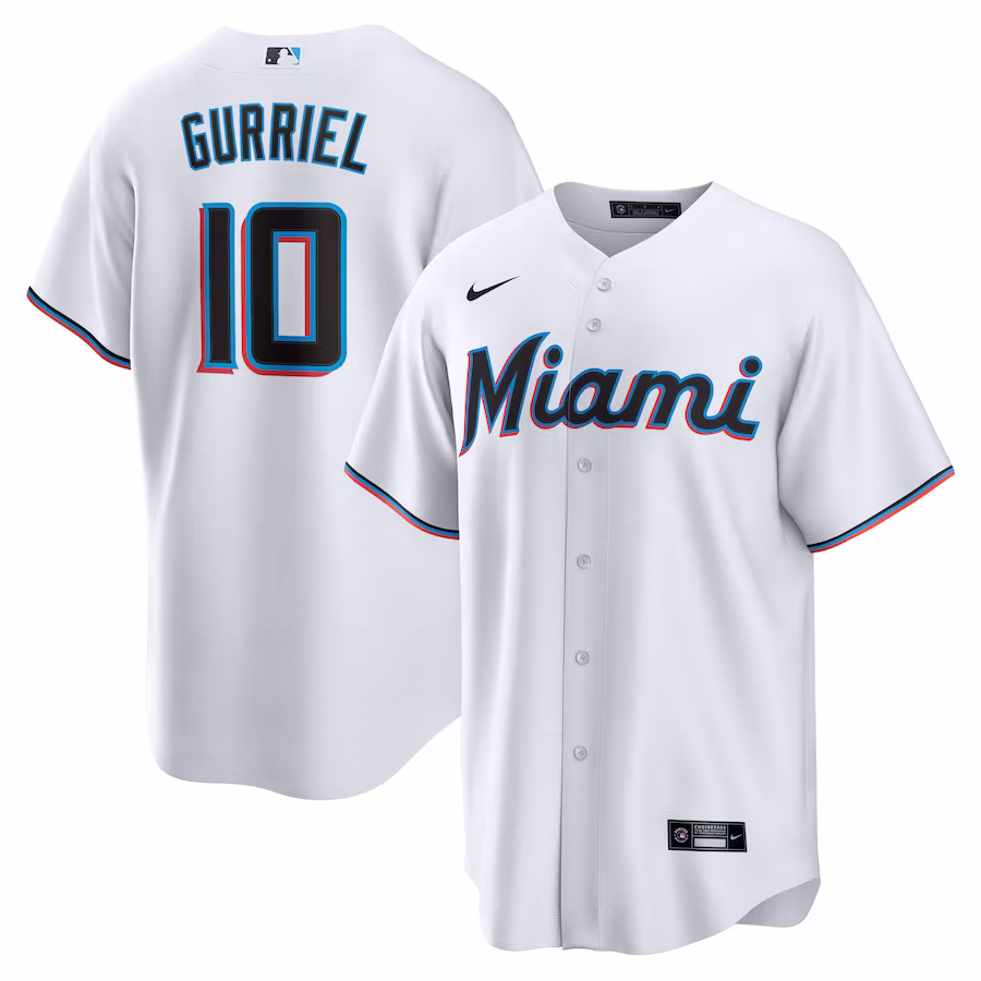 Men's Miami Marlins Yuli Gurriel Nike White Replica Player Jersey - Puhuasuan