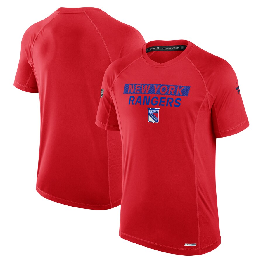 Men's New York Rangers Fanatics Red Authentic Pro Rink Tech T-Shirt - Puhuasuan