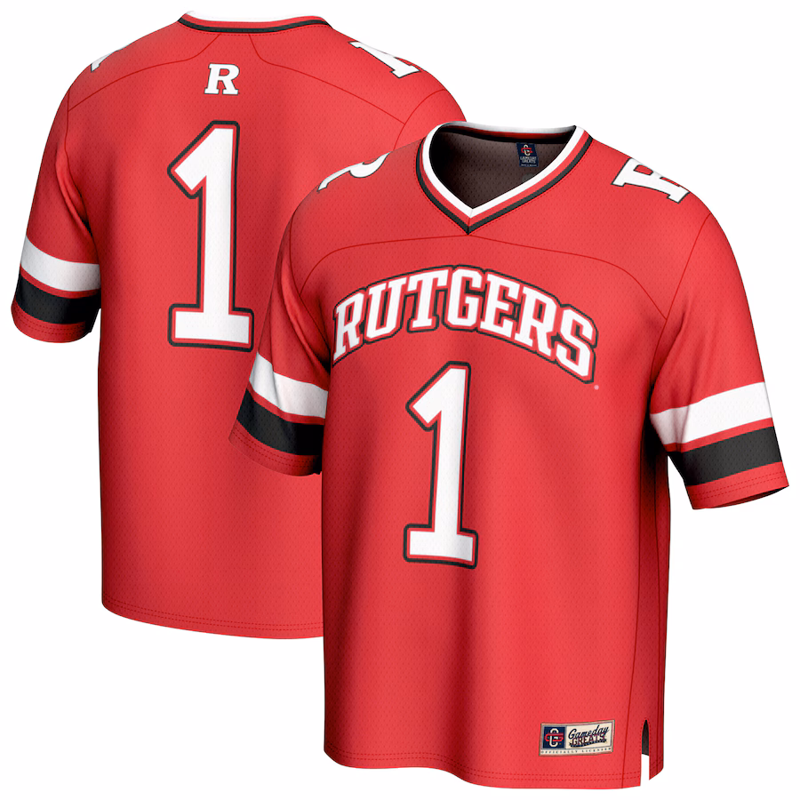 Unisex GameDay Greats #1 Scarlet Rutgers Scarlet Knights Lightweight Collegiate Football Fashion Jersey - Puhuasuan