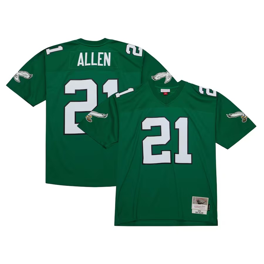 Men's Philadelphia Eagles Eric Allen Mitchell & Ness Kelly Green Legacy Replica Jersey - Puhuasuan