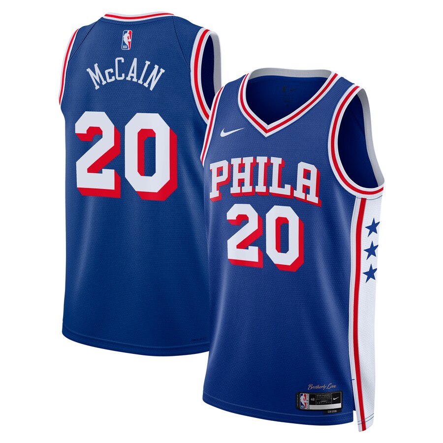 Men's Philadelphia 76ers Jared McCain Nike Royal Swingman Jersey - Icon Edition - Puhuasuan