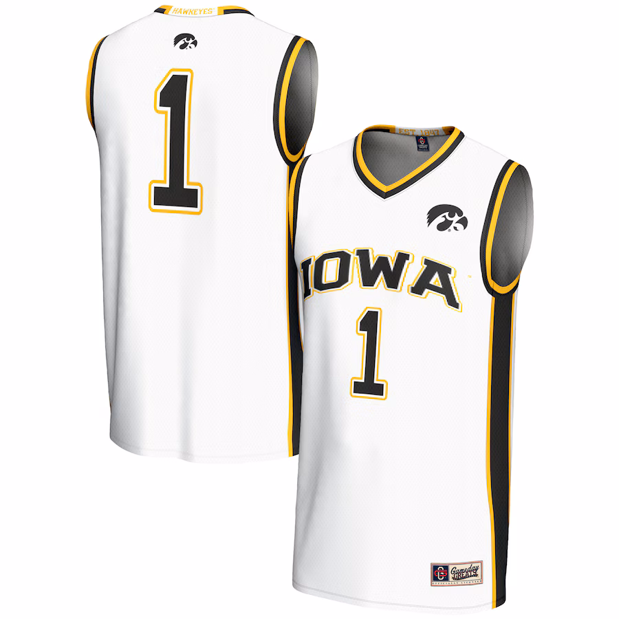 Unisex GameDay Greats #1 White Iowa Hawkeyes Lightweight Basketball Jersey - Puhuasuan