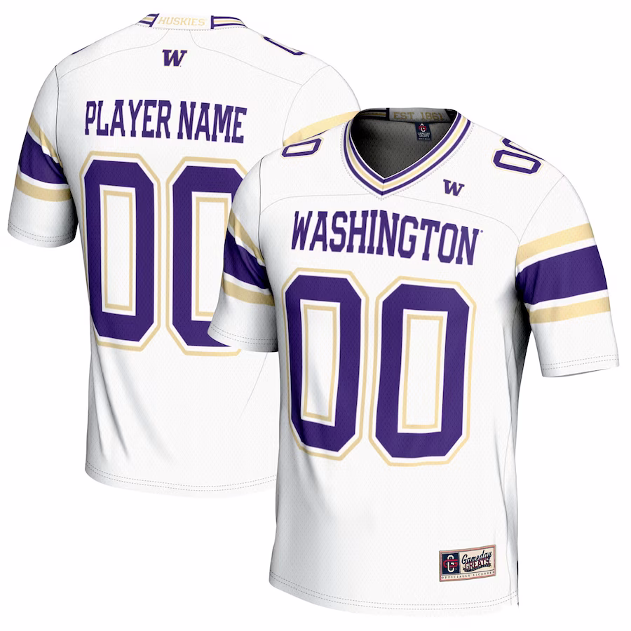 Washington Huskies GameDay Greats NIL Pick-A-Player Football Jersey - White - Puhuasuan