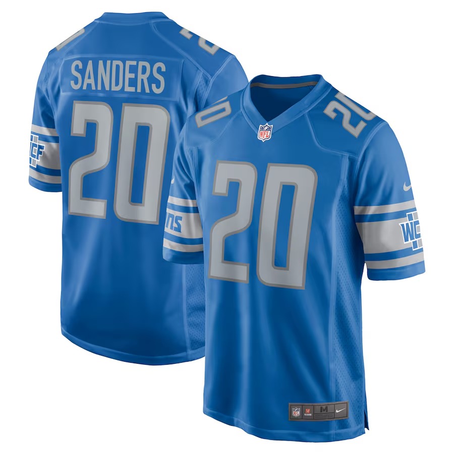 Men's Detroit Lions Barry Sanders Nike Blue Game Retired Player Jersey - Puhuasuan