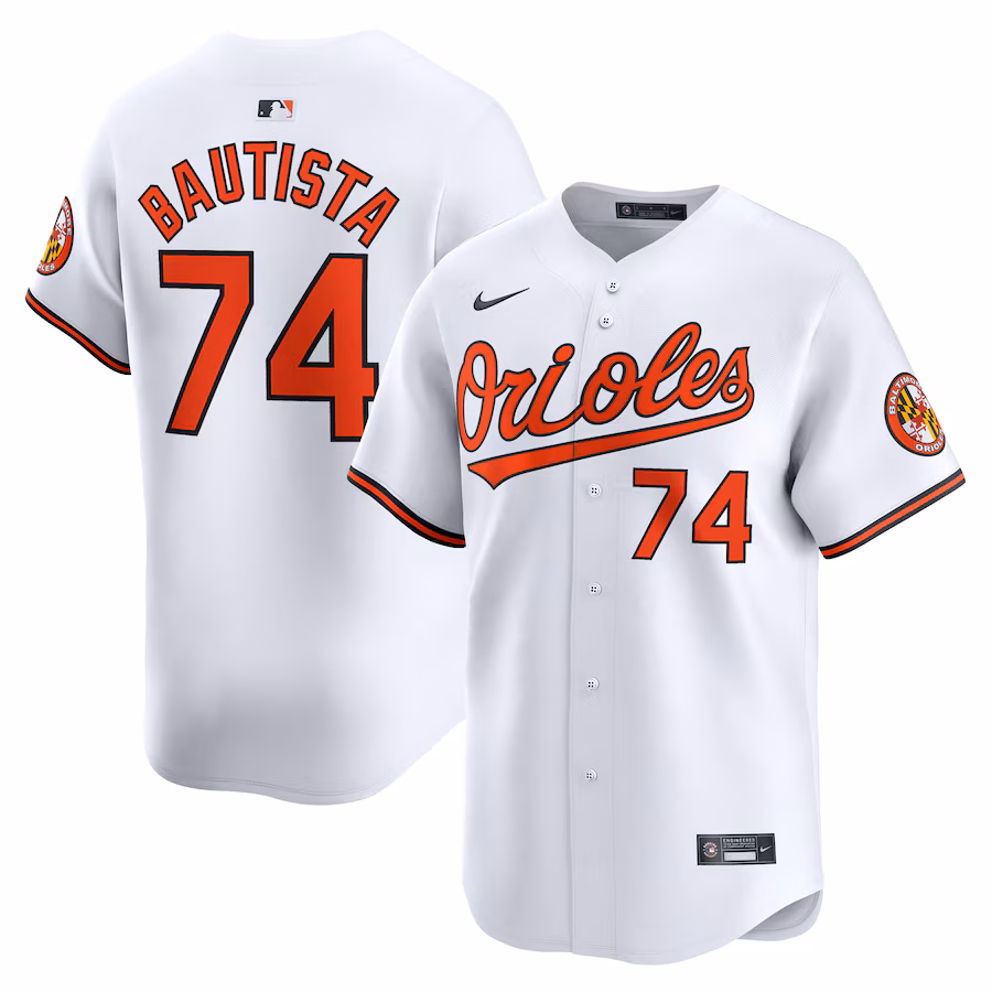 Men's Baltimore Orioles Felix Bautista Nike White Home Limited Player Jersey - Puhuasuan