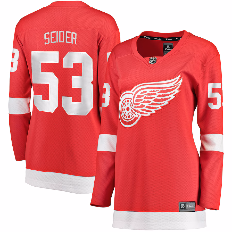 Women's Detroit Red Wings Moritz Seider Fanatics Red Home Breakaway Player Jersey - Puhuasuan