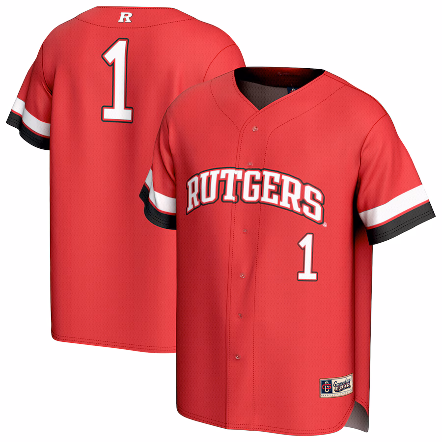 Unisex GameDay Greats #1 Scarlet Rutgers Scarlet Knights Lightweight Collegiate Baseball Fashion Jersey - Puhuasuan