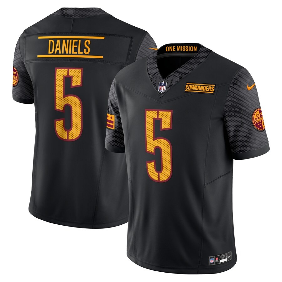 Men's Washington Commanders Jayden Daniels Nike Black Vapor F.U.S.E. Limited Jersey - Puhuasuan